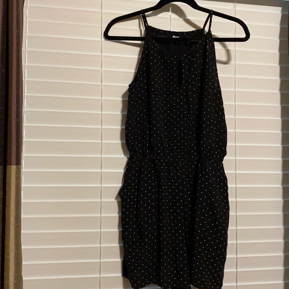 Old Navy Black w/white polka dots romper Size M